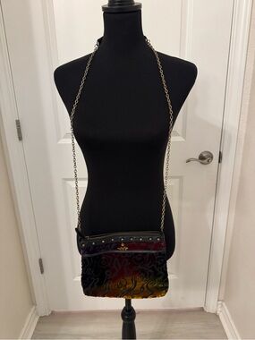 Mary Frances Multicolor Velvet Ombre Crossbody with Chain Strap